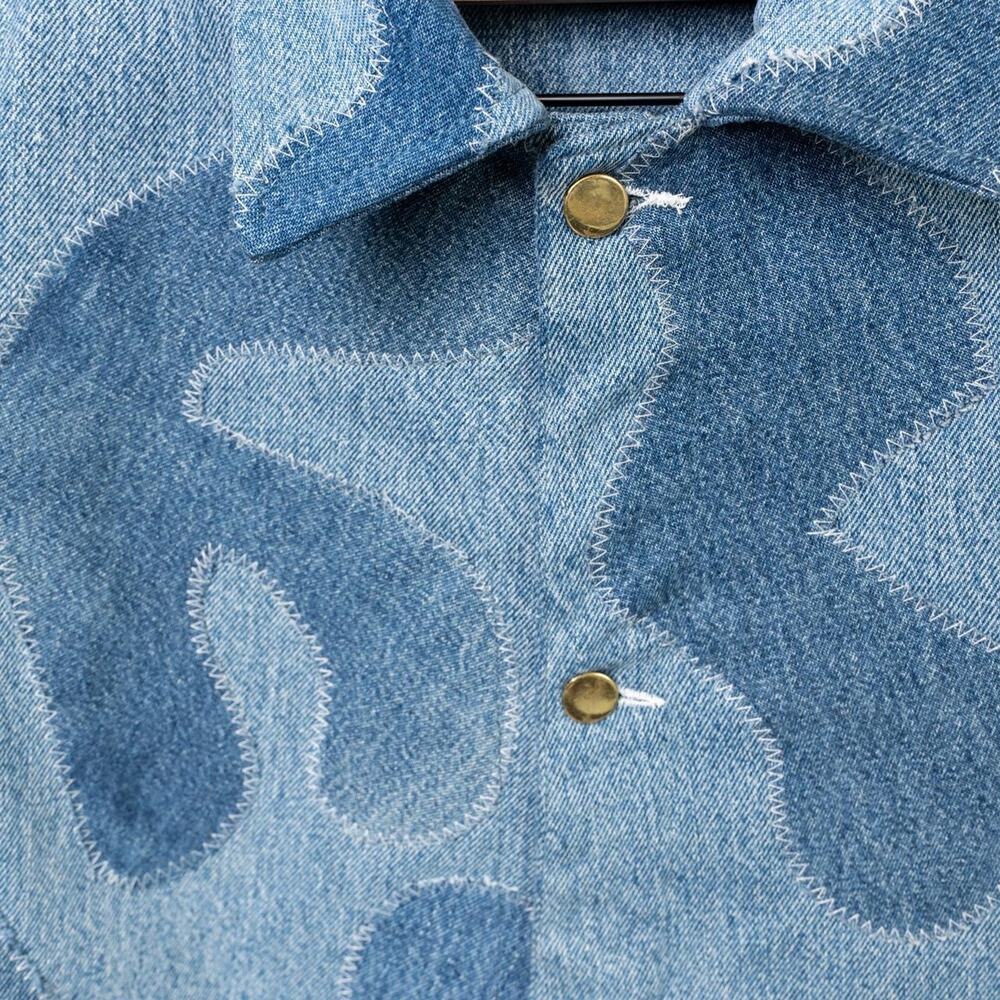 Custom Upcycled Patchwork Denim Jacket - image 4